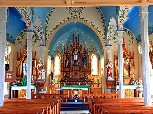 "Dubina,Texas USA - October 21, 2010: Saint Cyril and Methodius Painted Church"
